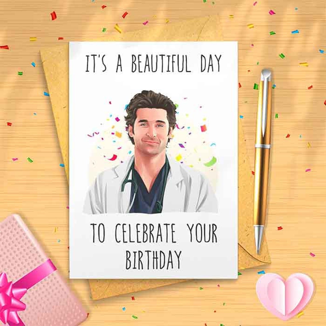 Funny Derek Birthday Card - Funny Birthday Card, Birthday Card, Happy Birthday, Birthday Humor, Seattle Grace, Celebrity Crush [00055]