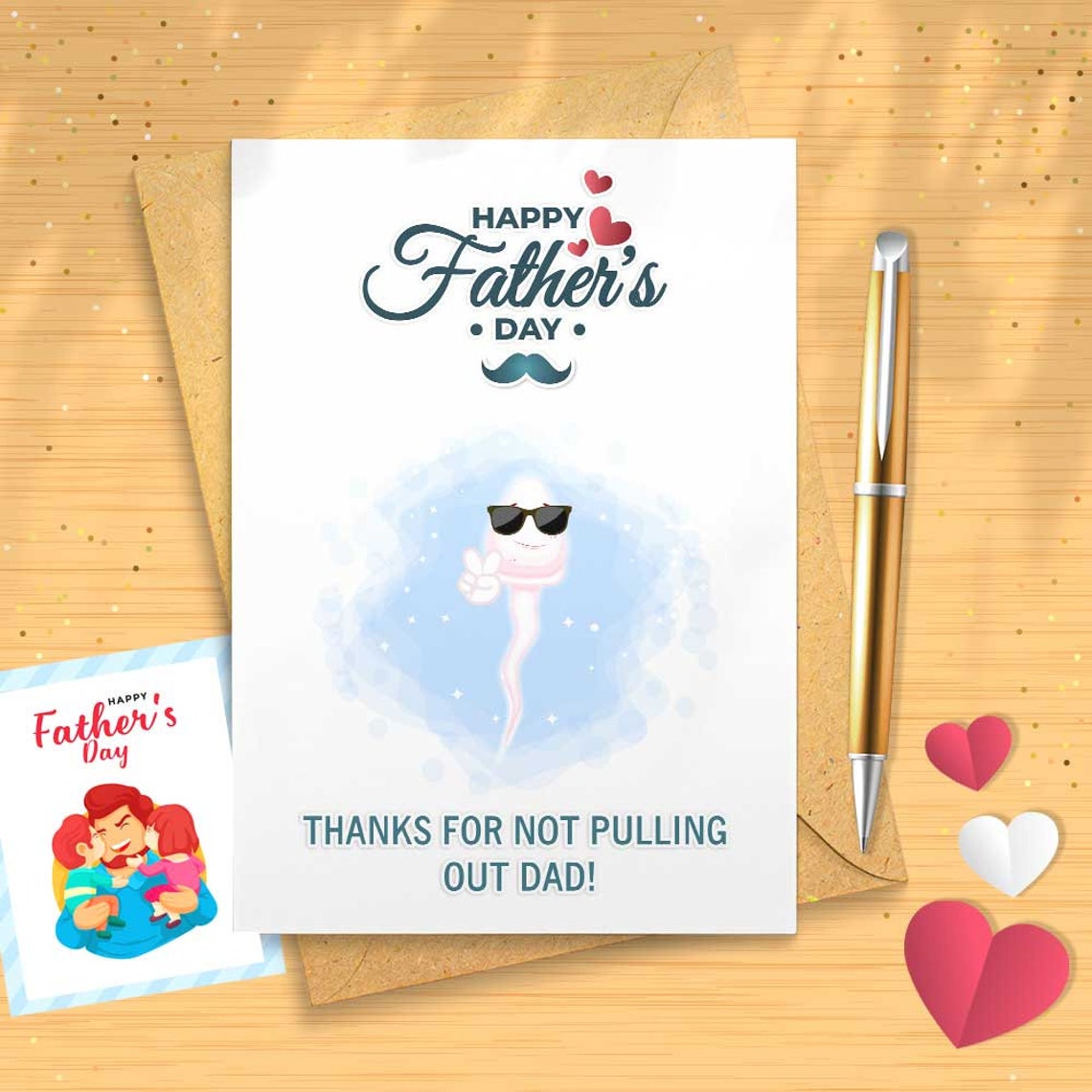 Funny Father's Day Card - Not Pulling Out, Fathers Day Card, Father Day Gift Card , For Husband, Boyfriend, Him [00572]