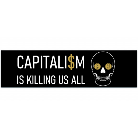 CAPITALISM is Killing Us ALL - Vinyl Bumper Sticker [01021]