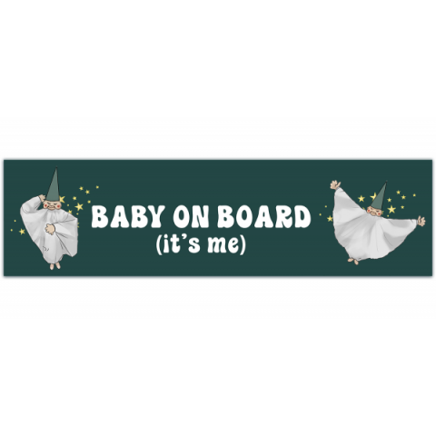 Baby On Board "Me As A Baby" Meme Green Hat Puppet Funny Car Bumper Sticker Vinyl Decal [00103]