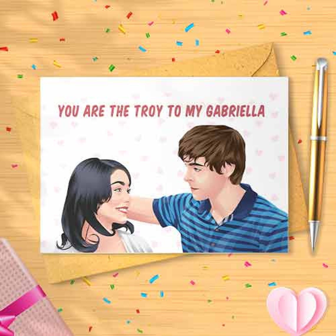 Troy and Gabriella Anniversary / Valentine Card - Funny Card - Funny Anniversary day Cards - Troy Card - Meme Card - Valentine Card [00946]