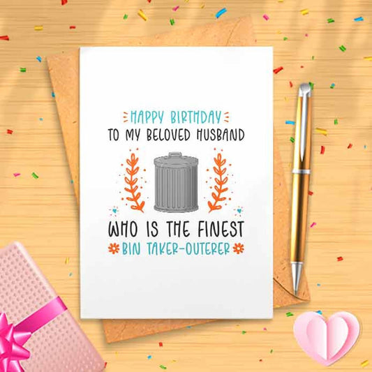 Happy Birthday Husband Card - Husband Card, Card For Husband, Funny Card For Husband, Funny Birthday Card, Birthday Husband [00381]