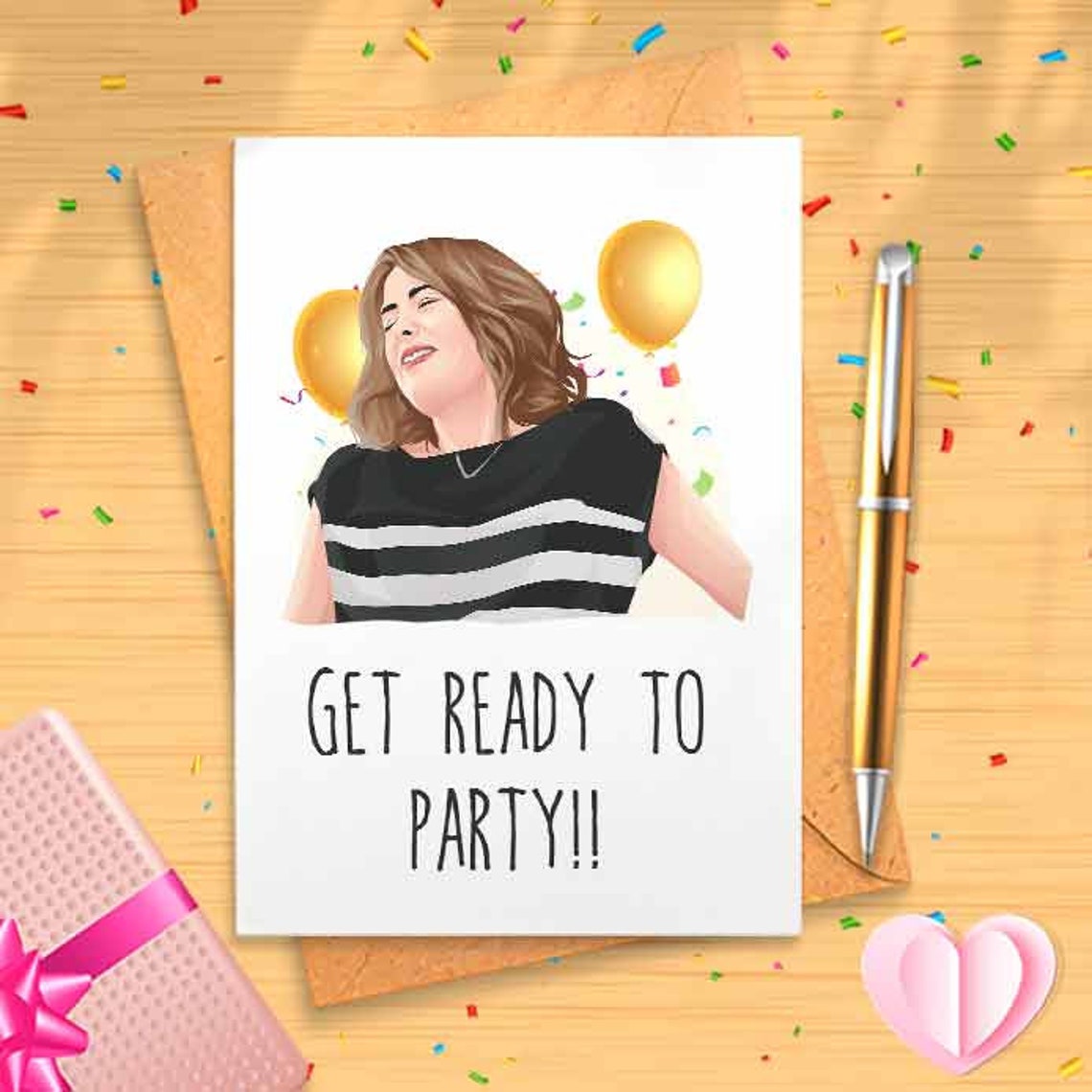 Funny Kristen 'Get Ready to Party!' Birthday Card - Movie Card [00518]