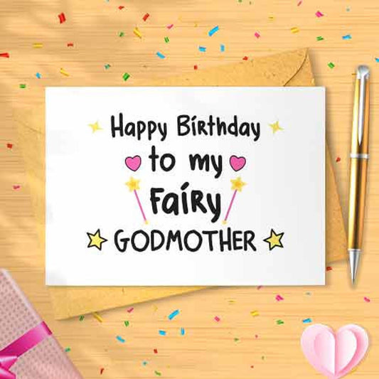 Birthday Card For Godmother - To My Fairy Godmother, Godmother Happy Birthday Card, Fairy Godmother, Godmother Birthday Card [00594]