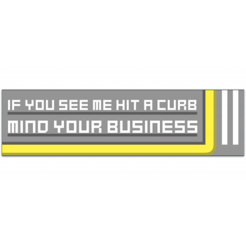 If You See Me Hit A Curb Mind Your Business! Funny Gen z Meme Bad Driver Bumper Sticker Car Vehicle Vinyl Decal [01087]