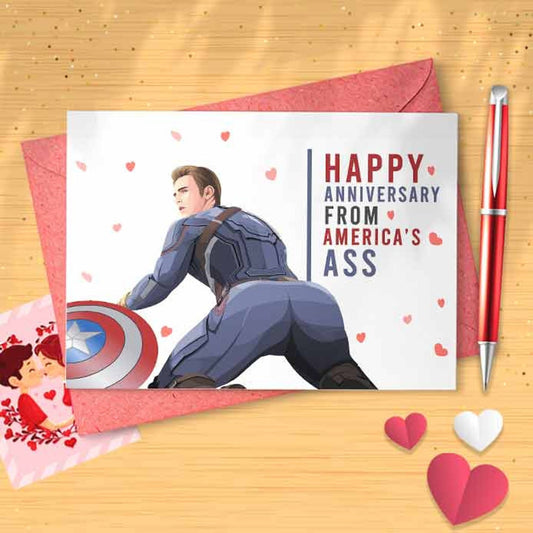 Funny America's Ass Anniversary Card, Funny Birthday Card, Anniversary Card, Happy Anniversary, Inappropriate Anniversary Humor [00348]