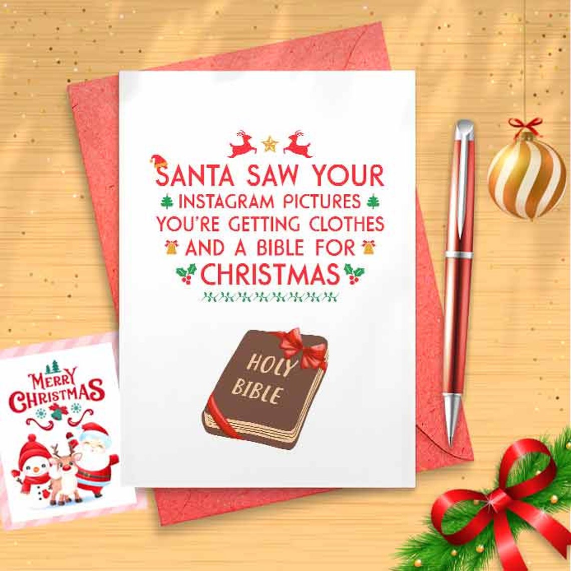 Funny Holiday Card - Funny Christmas Card - Naughty Card [00229]