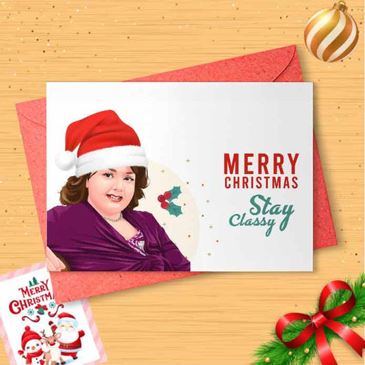 Funny Gibby Christmas Card - Stay Classy Christmas Card, Funny Holidays Card, Merry, Humor, Funny Xmas, Stocking Stuffers, Tv Show [00560]