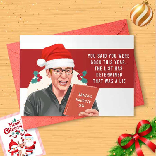 Funny 'That Was A Lie!' Christmas Card, Funny Maury Holiday Card, Funny Christmas Card, Funny Holidays Card, Merry Christmas [00347]