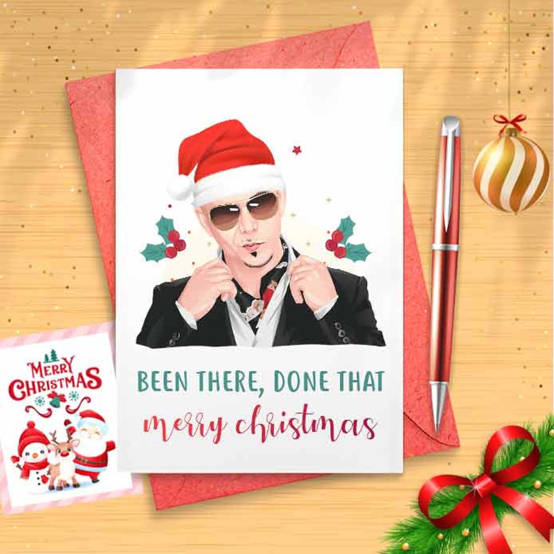 Funny 'Been There Done That' Christmas Card - Hip Hop Rap Art Gift Merry Music Fans Funny Christmas Cards, Worldwide [00247]