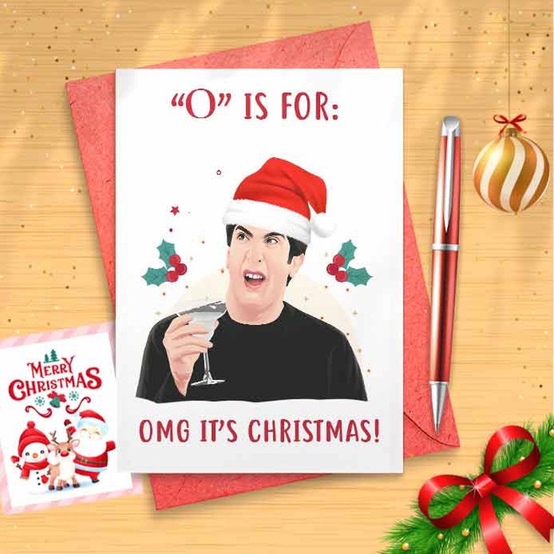 Funny Ross Christmas Card - Funny Holidays Card, Holiday Card, Merry Christmas, Christmas Humor, Funny Xmas, Merry Christmas, Snarky [00189]