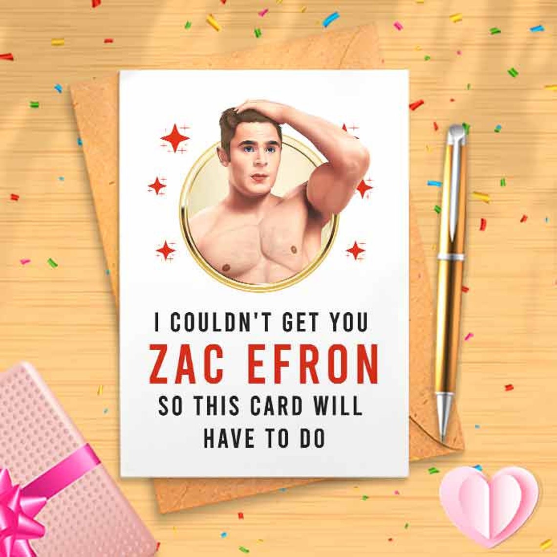 Funny Zac Birthday Card - Funny Birthday Card, Happy Birthday, Birthday Humor, For Her, Celebrity Crush [00543]