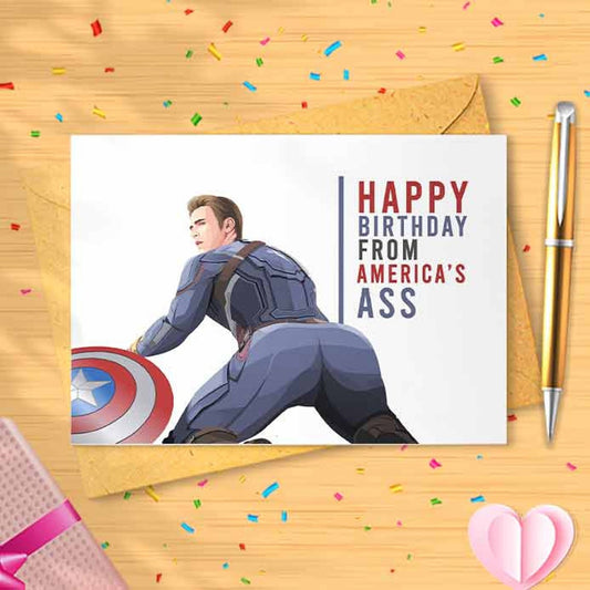 Funny America's Ass Birthday Card - From America's Ass, Greeting Card, Birthday Card [00166]