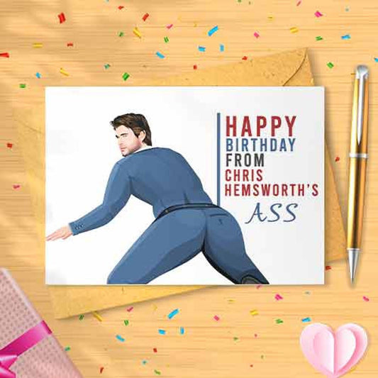 The Chris' Ass Birthday Card - From The Chris' Ass, Celebrity Crush, Birthday Card, Inappropriate Humor Bday, Naughty Holiday [00780]