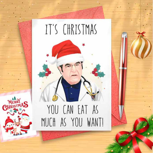 Dr.Now Christmas Card - Tammy and Amy Sisters Gift Card, Diet, Gift Card, Cheat Day, Funny Holidays, Merry Christmas, Nowzaradan [00204]