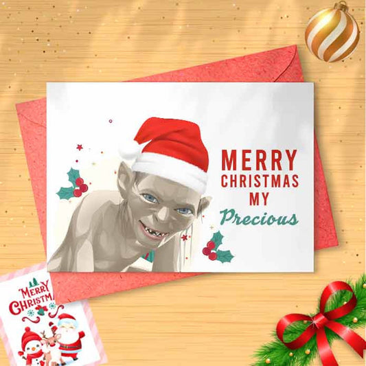 Funny 'My Precious' Christmas Card, Cute Christmas Card, Movie Nerds, Gift Idea Movie Lovers, Nerdy Bday, Christmas Idea Boyfriend [00308]