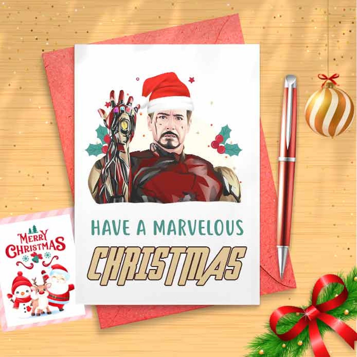 Superhero Christmas Card - Funny Holidays Card, Merry Christmas, Christmas Humor, Funny Xmas Card, Stocking Stuffers, Christmas [00408]