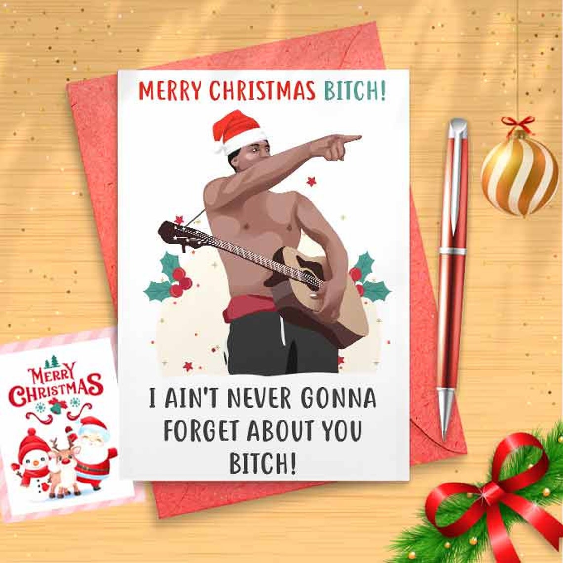 Funny Best Friend Christmas Card - Christmas Card For Best Friend, For Her, For Him, Funny [00136]