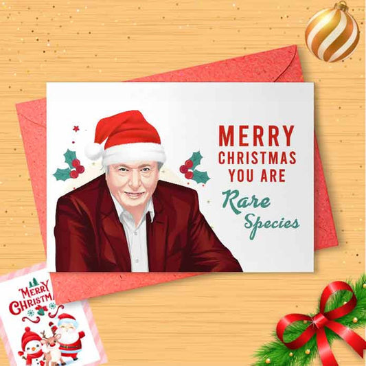 David - Christmas Card, For Her, Planet Earth, Vegan, Christmas Gift, Funny Christmas Card, Rare Species, For Christmas [00980]