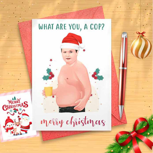 Funny Gibby Christmas Card - What Are You, A Cop? Christmas Card, Funny Holidays Card, Merry, Humor, Funny Xmas, Stocking Stuffers [00268]