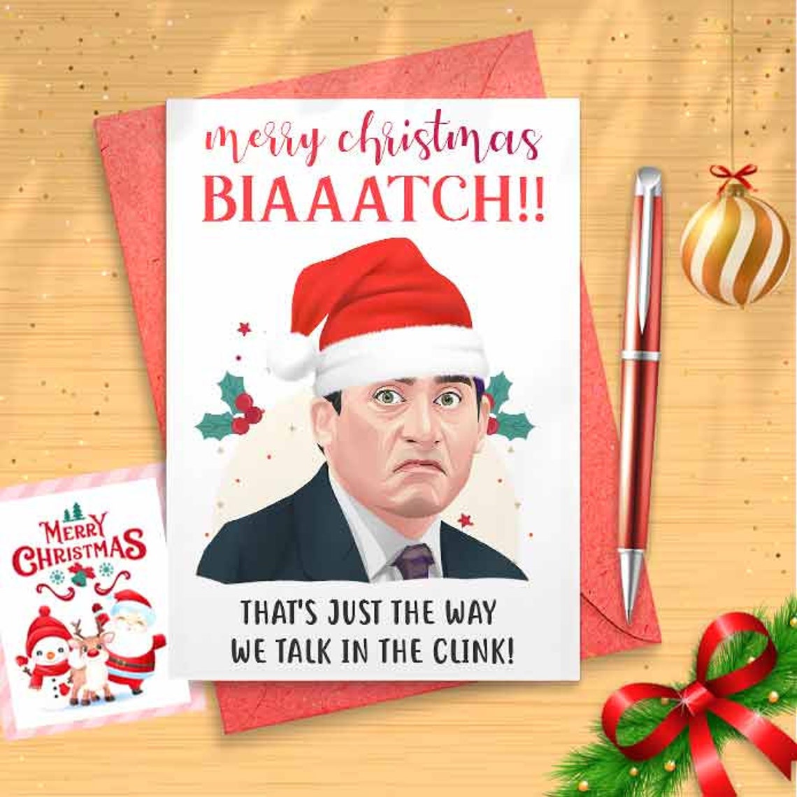 Funny Michael Office Christmas Card, Festive Christmas Gift, Christmas Idea, Office Holiday, Funny Christmas, Coworker Christmas [00352]