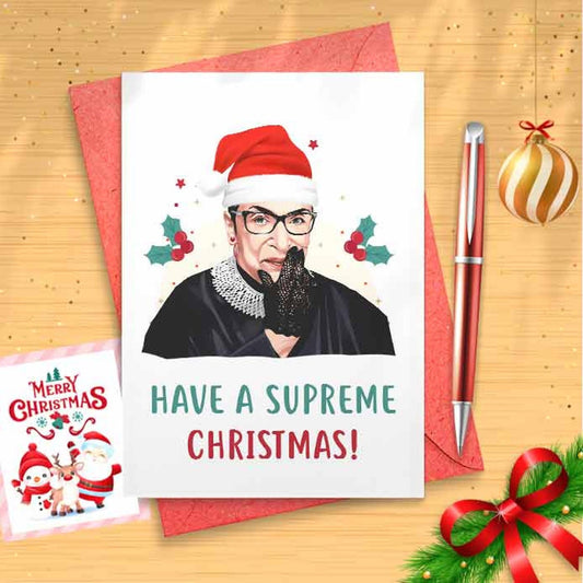 Funny Ruth Christmas Card - Funny Holidays Card, Merry Christmas, Christmas Humor, Funny Xmas , Stocking Stuffers, Supreme Court, [00540]