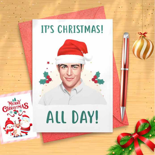 Funny Schmidt Christmas Card - Funny Holidays Card, Merry Christmas, Christmas Humor, Funny Xmas Card, Xmas Tv Show, Sitcom [00363]