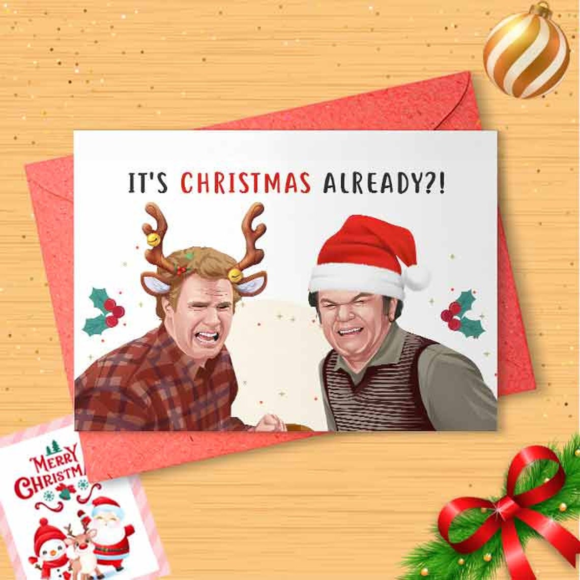 Step Bros Christmas Card, Funny Christmas Cards, Holdays Cards for Boyfriend, Christmas Card Him, Bulk Christmas Set, Fun Holiday [00382]