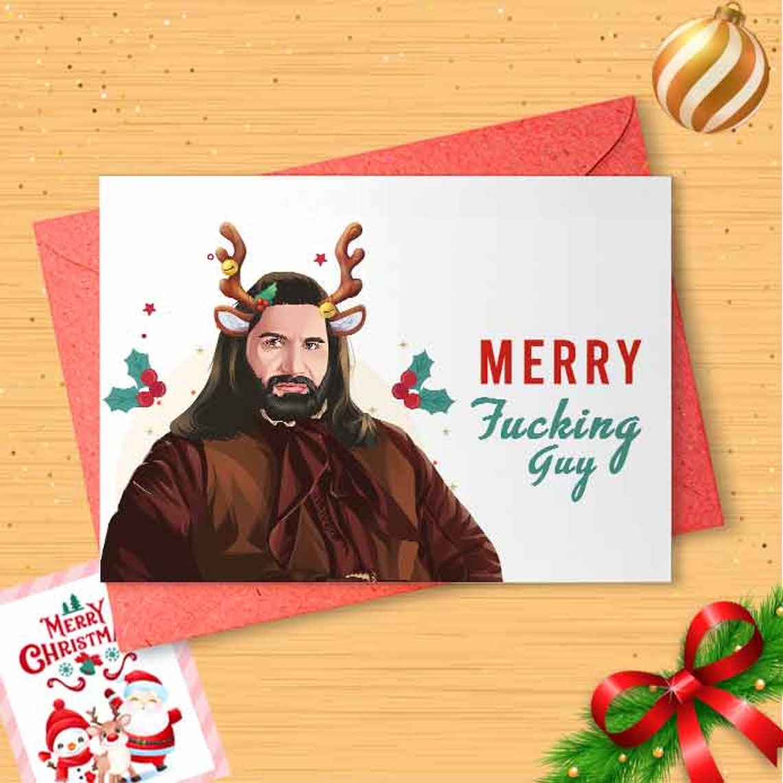 Merry Christmas Nandor - Funny Holidays Card, Holiday Card, Merry Christmas, Christmas Humor, Funny Xmas Card, Boyfriend Husband [00517]