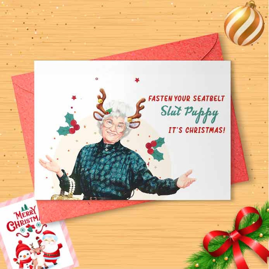 Funny Sophie Christmas Card - Funny Holidays Card, Merry Christmas, Christmas Humor, Funny Xmas Card, Stocking Stuffers, For Mom [00528]