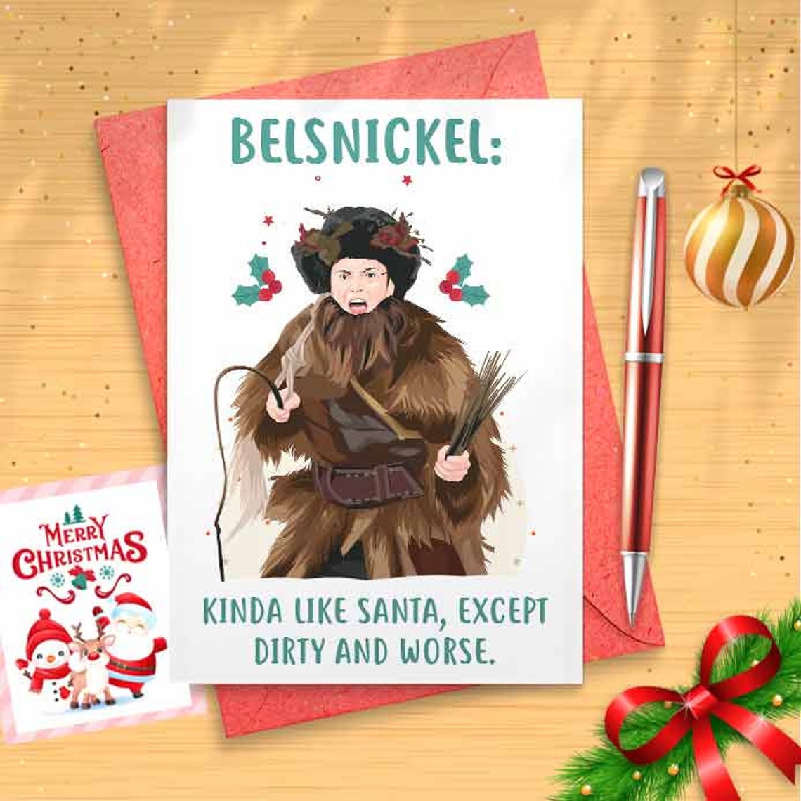 Dwight Schrute - Belsnickel, Popular TV Show, Christmas Card, Impish [00434]