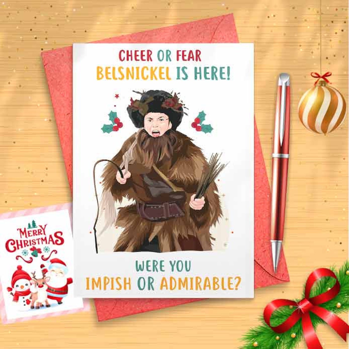 Dwight - Belsnickel, Popular TV Show, Christmas Card, Impish [00145]