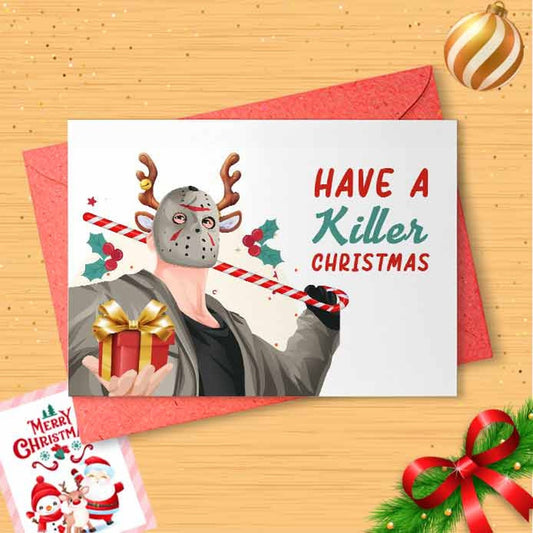 Jason Christmas Card - “Have A Killer Christmas”, Horror Card, Personalized Cards, Inappropriate holiday card, Stocking Stuffers [00675]