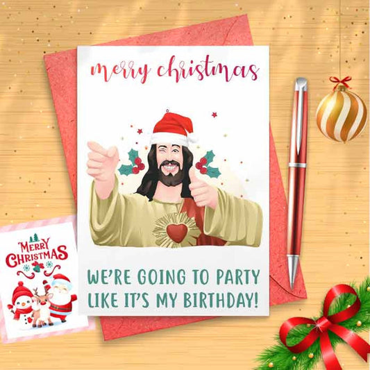 Funny Jesus Christmas Card, Funny Christmas Card, Christmas Humor, Funny Xmas, Jesus Christ, Merry Christmas, Funny Holidays Card [00734]