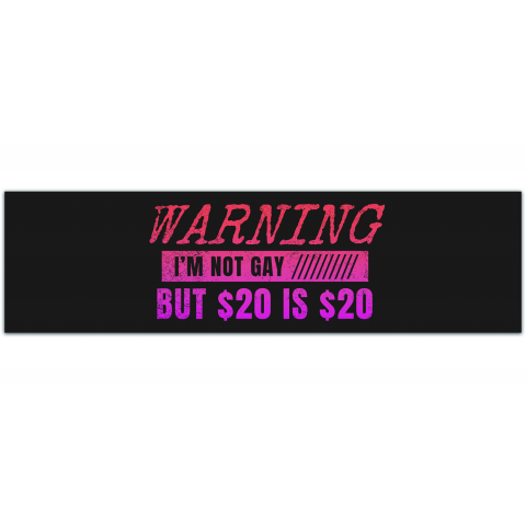 Funny Warning Magnet, I'm Not Gay, But 20 Dollars is 20 Dollars, Practical Jokes, Gags, Pranks, Revenge, Bumper Sticker [01162]