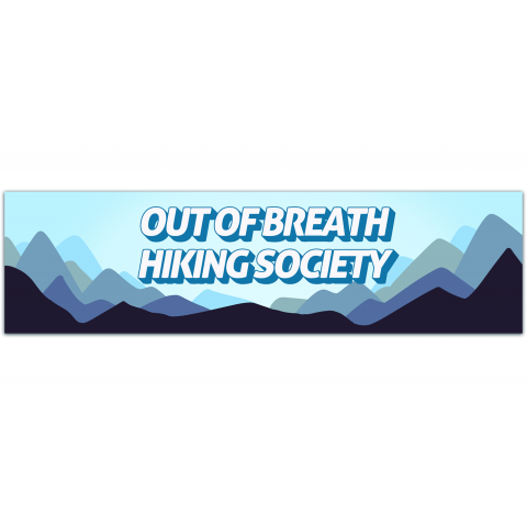 Hiking Society Running Sticker Flask Funny Meme, exercise, The out of breath hiking society [01180]