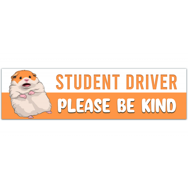 NEW [Weather & Water Proof] Cute Hamster Meme Bumper Sticker | Nervous Anxious | Student Driver | New Driver | Car Decal | Funny Car Sticker [00012]