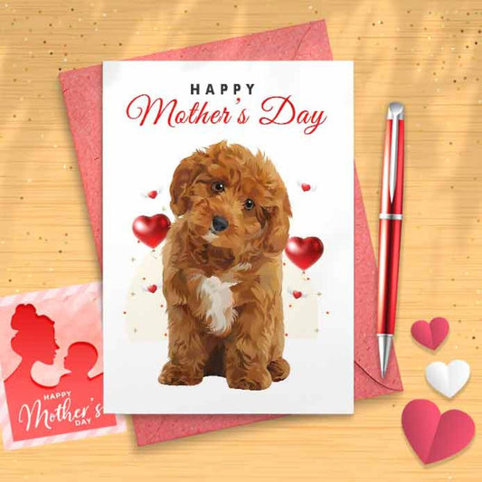 Cute Cavapoo Mother's Day Day Card - Mothers Day Card, Mother's Day, Personalised Card, Happy Mothers Card, Card For Mom Grandma, [00875]