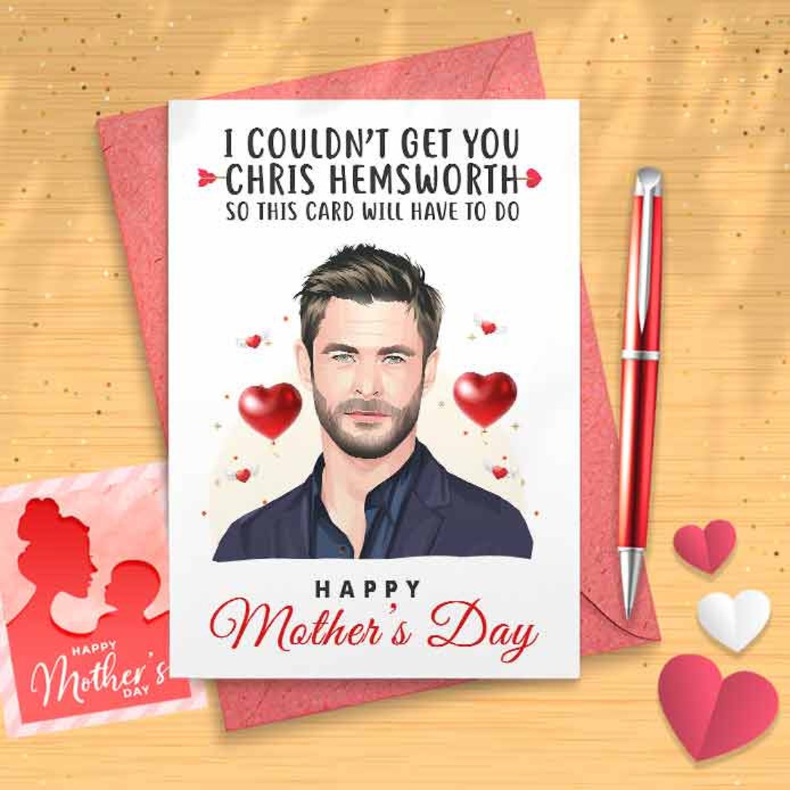 Funny Chris Hemsworth Mother's Day Card - Funny Mother's Day, Personalised Card, Happy Mothers Card, Card For Mom Grandma, Mothers [00597]