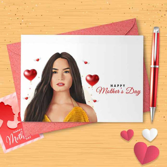 Funny Demi Lovato Mother's Day Card - Funny Mother's Day, Personalised Card, Happy Mothers Card, Mothers Day , Card For Mom Grandma [01144]