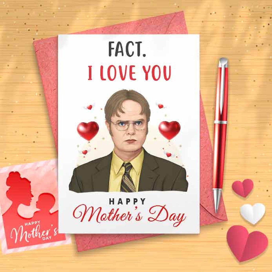 Funny Dwight Mother's Day Card - Funny Mother's Day, Personalised Card, Happy Mothers Card, Mothers Day Card, Card For Mom Grandma, [01130]