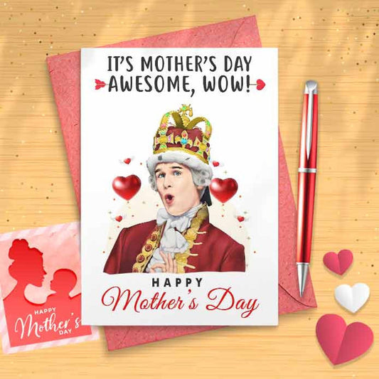 Funny King George Card - Funny Mother's Day, Personalised Card, Happy Mothers Card, Mothers Day Card, Card For Mom Grandma, First [00403]