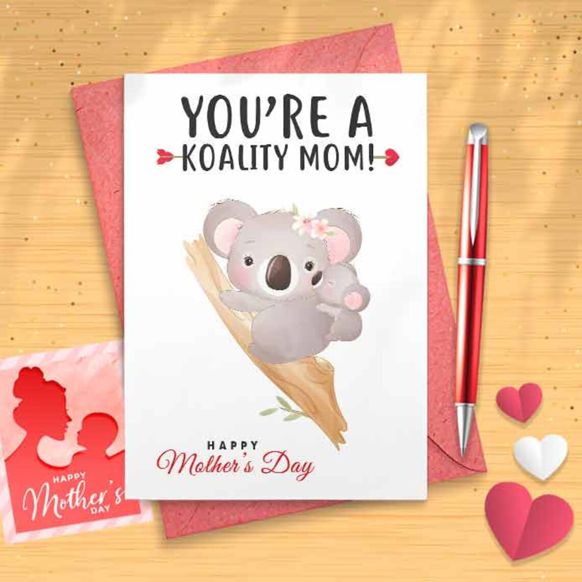 Cute Koala Pun Card - Funny Mother's Day, Personalised Card, Happy Mothers Card, Mothers Day Card, Card For Mom Grandma, First [00393]