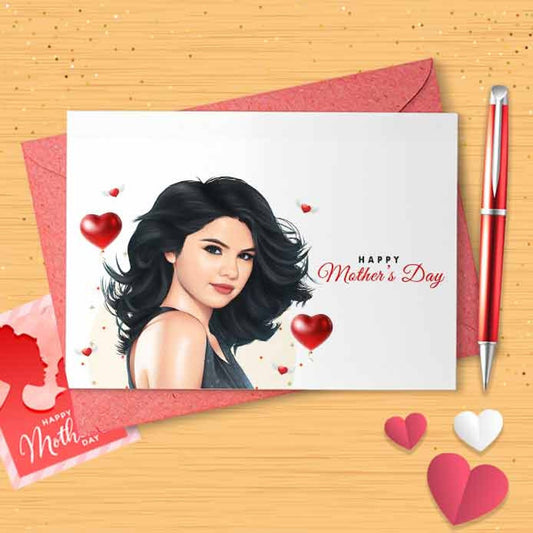 Cute Selena Mother's Day Card - Mother's Day, Personalised Card, Happy Mothers Card, Mothers Day Card, Card For Mom Grandma, First [01186]