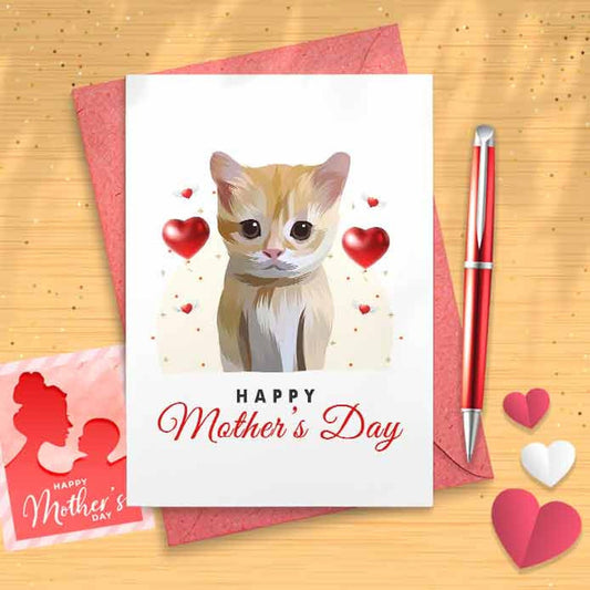 Funny Cat Lover Mother's Day Card - Mother's Day, Personalised Card, Happy Mothers Card, Mothers Day Card, Card For Mom Grandma, [01206]