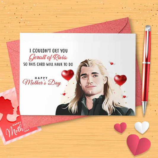 Funny Geralt Mother's Card - Mother's Day, Personalised Card, Happy Mothers Card, Mothers Day Card, Card For Mom Grandma, [00988]