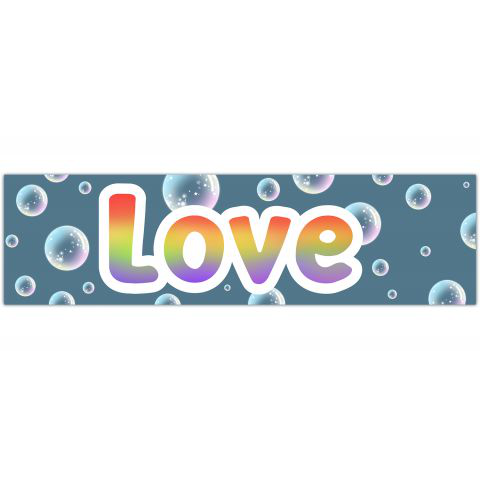 PRIDE LOVE Vinyl Decal - LGBTQ Weatherproof Bumper Sticker - Retro 70s Sticker - Made in Oregon Sticker- Boho Art [01215]