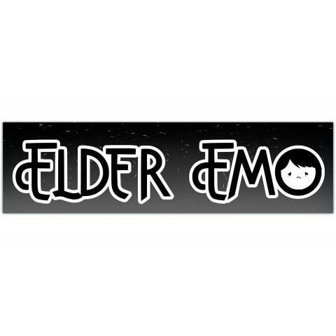 Elder Emo, Emo Sticker, Emo Music, Funny sticker, Elder Emo Sticker, Punk Rock, Pop Punk, Alternative Music [01216]