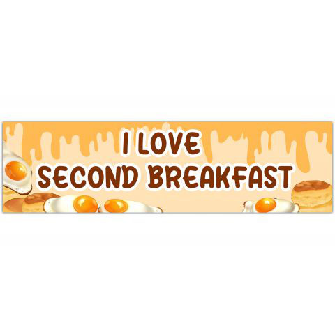 I <3 Second Breakfast Rub-On Vinyl Decal Bumper Sticker Car Laptop Love [01235]