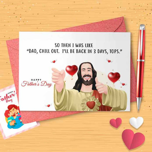 Funny Jesus Father's Day Card - Card For Dad, Card For Him, Father's Day Card, Funny Card For Him, Funny Father's Day, [00949]